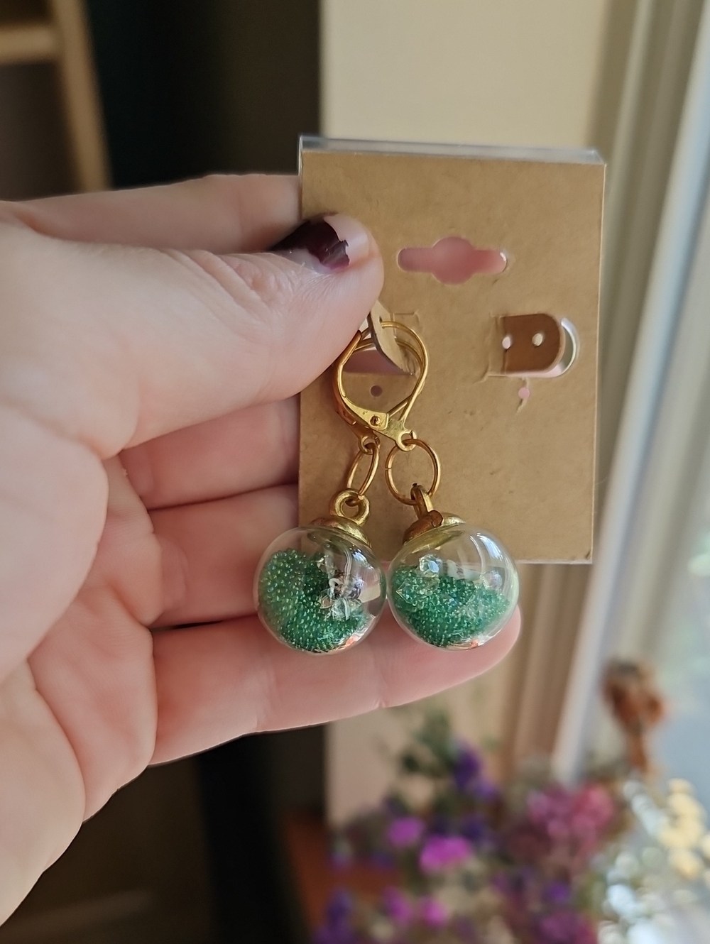 Gold-Tone Globe Dangly Earrings - Coastal Grandmother - Boho - Mermaid